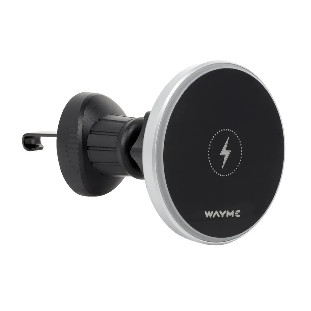 WAYME magnetski aluminijski držč za ventilacijsku rešetku s 15W indukcijskim punjačem + USB kabel > USB-C 100 cm