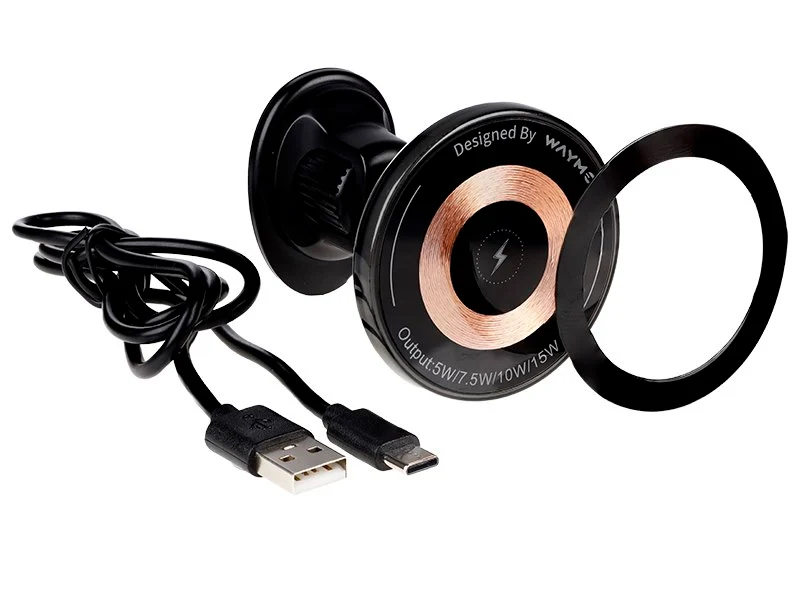 WAYME magnetski držč za ventilacijsku rešetku s 15W indukcijskim punjačem + USB-C > USB-C kabel 100 cm
