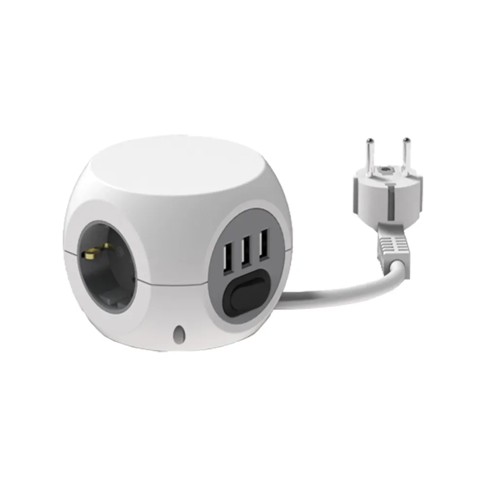 PP3/1,5/3USB punjač priključnica Mini Cube 3/3USB 1,5met
