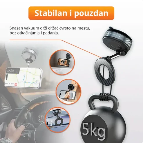 Magnetni Vakuum Držč za Telefon