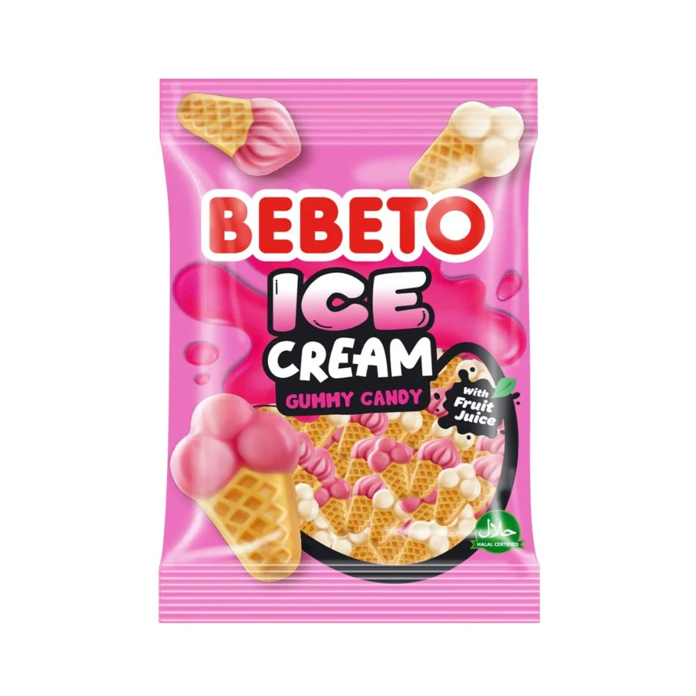 Bebeto Ice Cream, gumene bombone s voćnim okusom, 80g