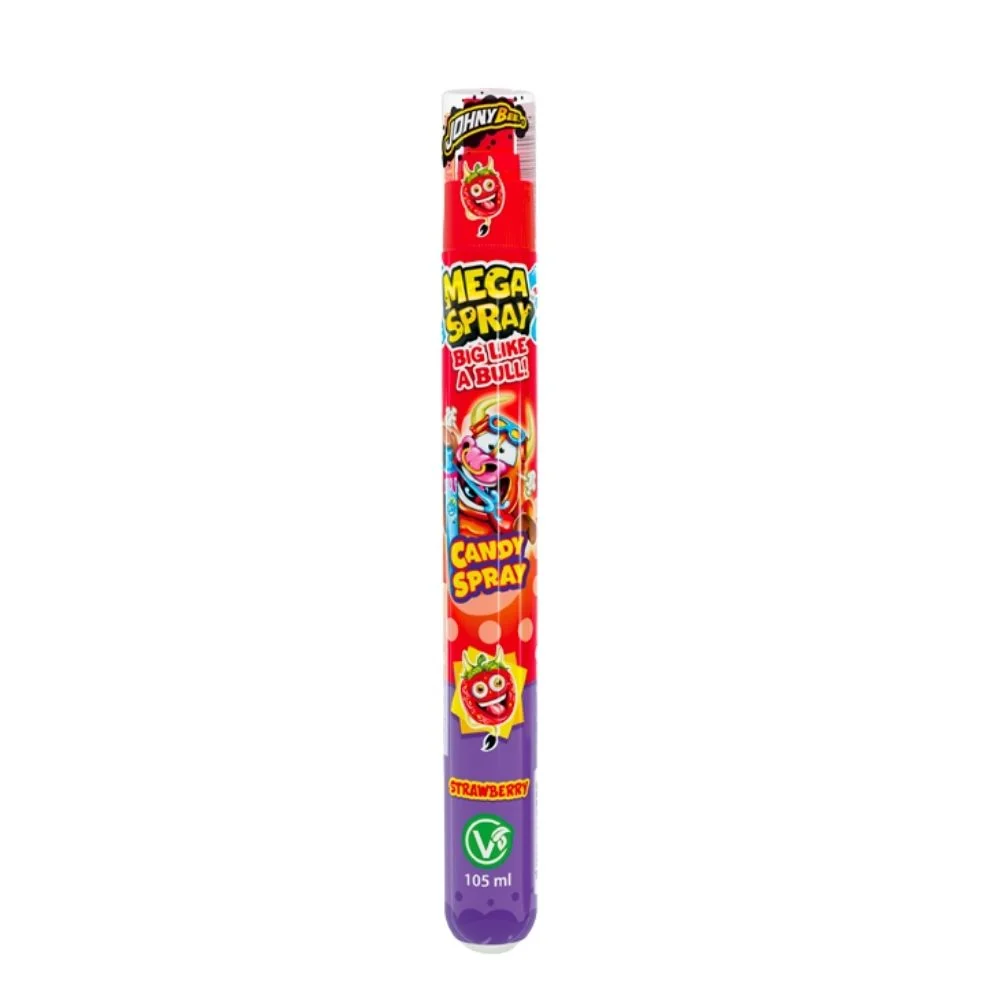 Johny Bee Mega Spray Big Like Bull! Jagoda, tekući bomboni u spreju s okusom jagode 105ml
