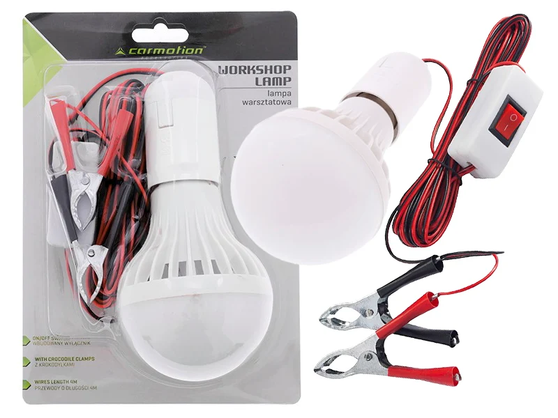 12V LED lampa s krokodilskim kopčama