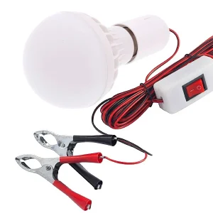 12V LED lampa s krokodilskim kopčama