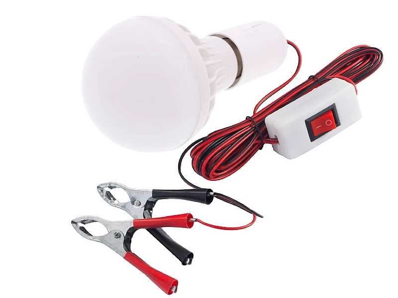 12V LED lampa s krokodilskim kopčama