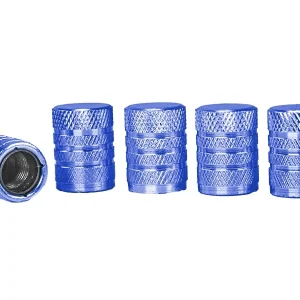 Aluminijska kapica ventila s plastičnim navojnim umetkom, 5 kom, plava