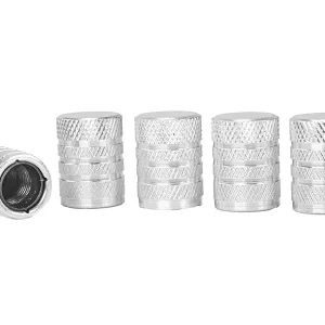Aluminijska kapica ventila s plastičnim navojnim umetkom, 5 kom, srebrna