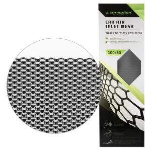 Aluminijska mrež za ventilaciju automobila, 2x4 mm, sać, dimenzije lima 100x33 cm, crna