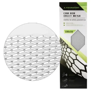 Aluminijska mrežica za ventilaciju automobila 7x12 mm, romb, ploč 100x33 cm, srebrna