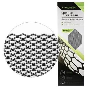 Aluminijska mrežica za ventilaciju automobila 7x12 mm, romb, ploč 100x33 cm, crna