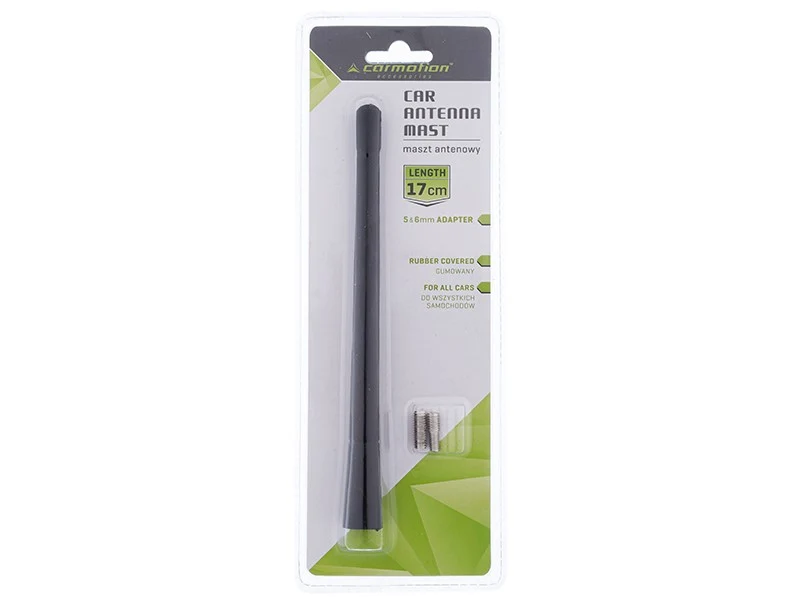 Antenski stupić 17 cm, gumiran, s 2 adaptera: 5 i 6 mm