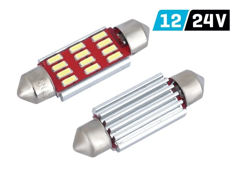 Žarulja VISION Festoon SV8.5 39 mm 12/24V 12x 4014 SMD LED, CANBUS, bijela, 2 kom, 2 kom