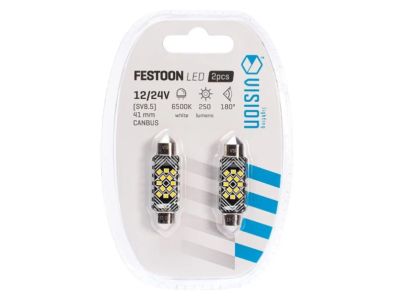 Žarulja VISION Festoon SV8.5 41 mm 12/24V 12x 2016 SMD LED, CANBUS, bijela, 2 kom