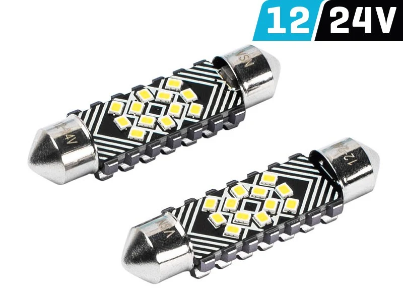 Žarulja VISION Festoon SV8.5 41 mm 12/24V 12x 2016 SMD LED, CANBUS, bijela, 2 kom