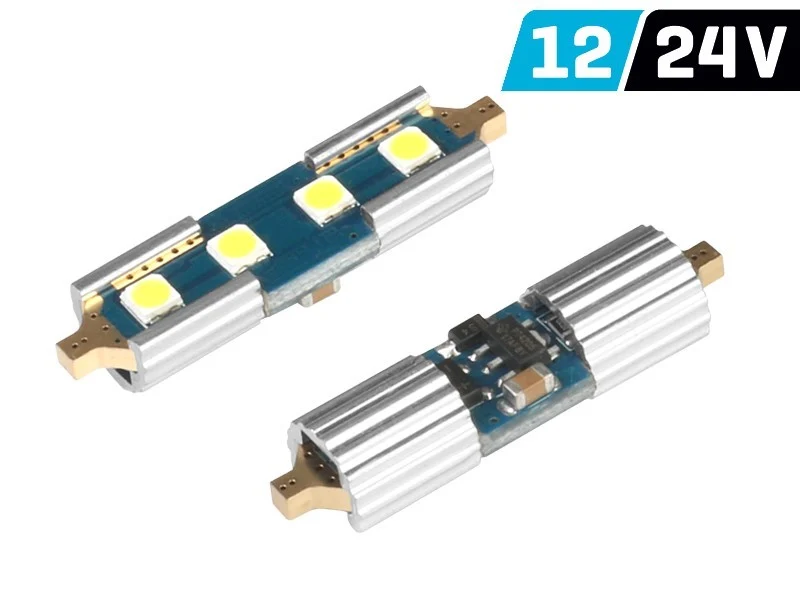 Žarulja VISION Festoon SV8.5 36mm 12/24V 4x 3030 SMD LED, nepolarna, CANBUS, bijela, 2 kom