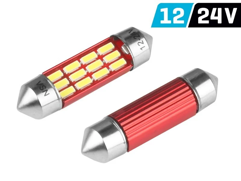 Žarulja VISION Festoon SV8.5 36mm 12/24V 12x 4014 SMD LED, nepolarna, CANBUS, bijela, 2 kom