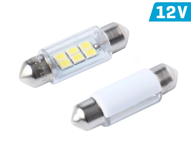 Žarulja VISION Festoon SV8.5 36mm 12V 6x 2835 SMD LED, bijela, 2 kom