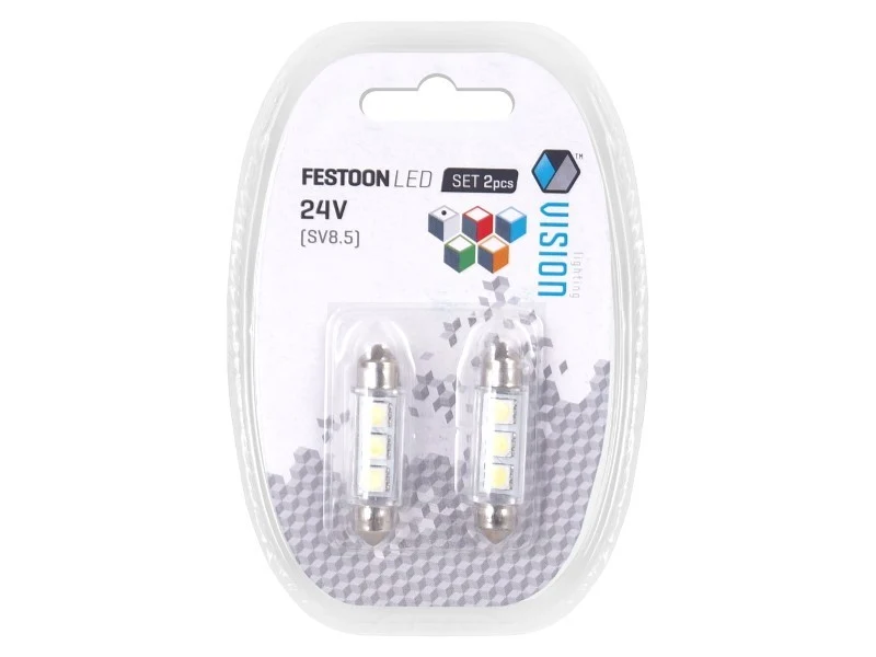 Žarulja VISION Festoon SV8.5 41mm 24V 3x 5050 SMD LED, bijela, 2 kom
