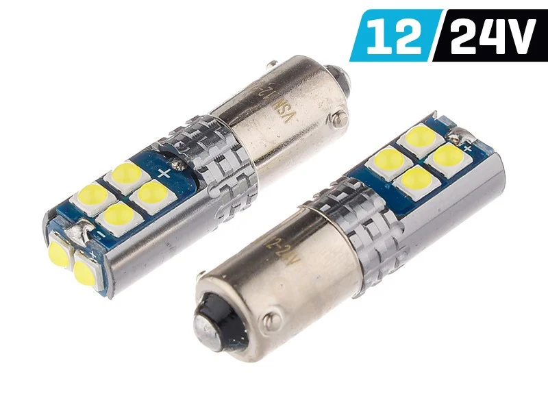 Žarulja VISION H6W BAX9s 12/24V 10x 3030 SMD LED, nepolarna, CANBUS, bijela, 2 kom