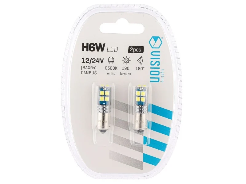 Žarulja VISION H6W BAX9s 12/24V 10x 3030 SMD LED, nepolarna, CANBUS, bijela, 2 kom