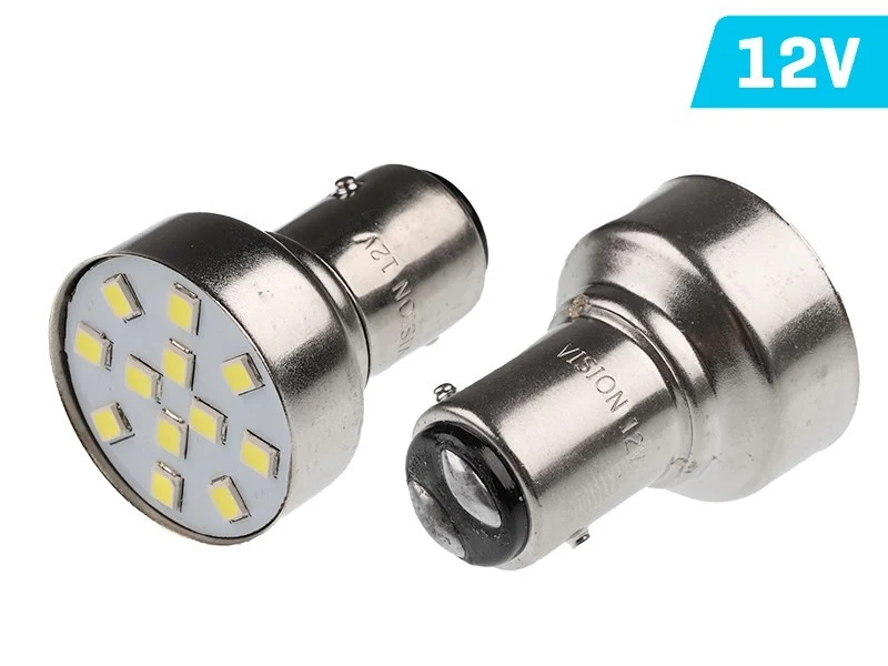 Žarulja VISION P21 / 5W BAY15d 12V 12x 5mm LED, bijela, 2 kom