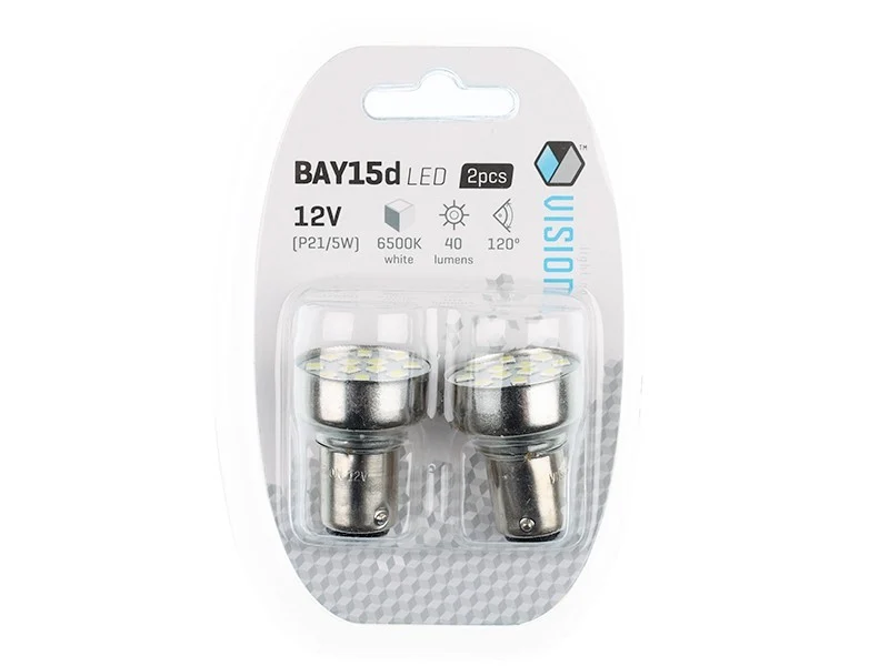 Žarulja VISION P21 / 5W BAY15d 12V 12x 5mm LED, bijela, 2 kom