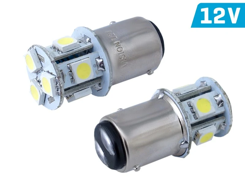 Žarulja VISION P21 / 5W BAY15d 12V 8x 5050 SMD LED, bijela, 2 kom