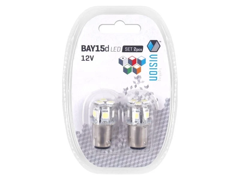 Žarulja VISION P21 / 5W BAY15d 12V 8x 5050 SMD LED, bijela, 2 kom