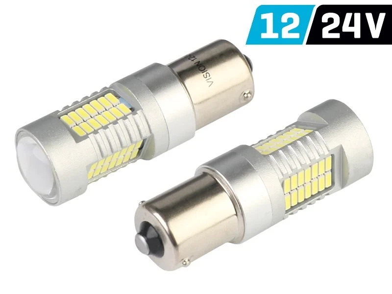 Žarulja VISION P21W BA15s 12/24V 52x 4014 SMD LED, s lećom, CANBUS, bijela, 2 kom