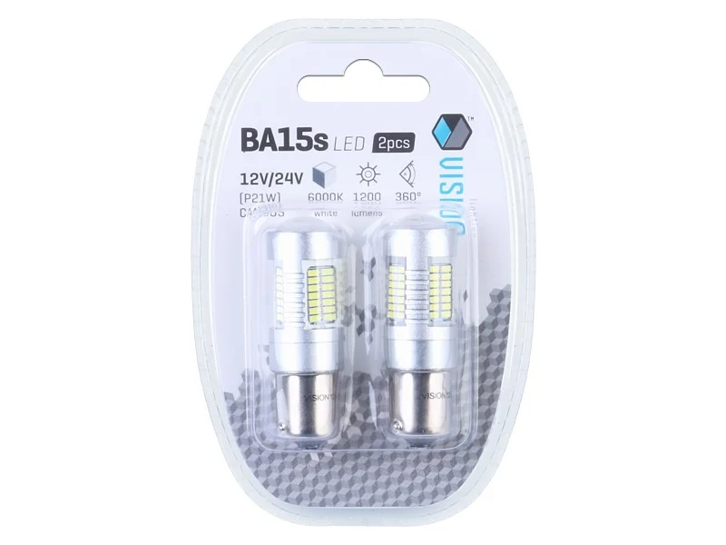 Žarulja VISION P21W BA15s 12/24V 52x 4014 SMD LED, s lećom, CANBUS, bijela, 2 kom
