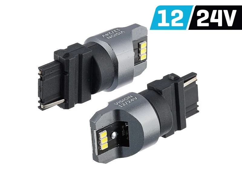Žarulja VISION P27W (T25) 12/24V 6x 3020 SMD LED, nepolarna, CANBUS, bijela, 2 kom