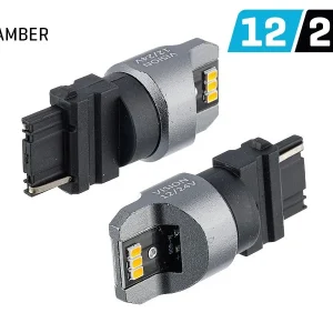 Žarulja VISION PY27W (T25) 12/24V 6x 3020 SMD LED, nepolarna, CANBUS, narančasta, 2 kom