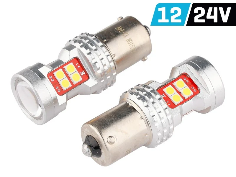 Žarulja VISION R5W / R10W BA15s 12/24V 13x 3030 SMD LED, nepolarna, CANBUS, bijela, 2 kom