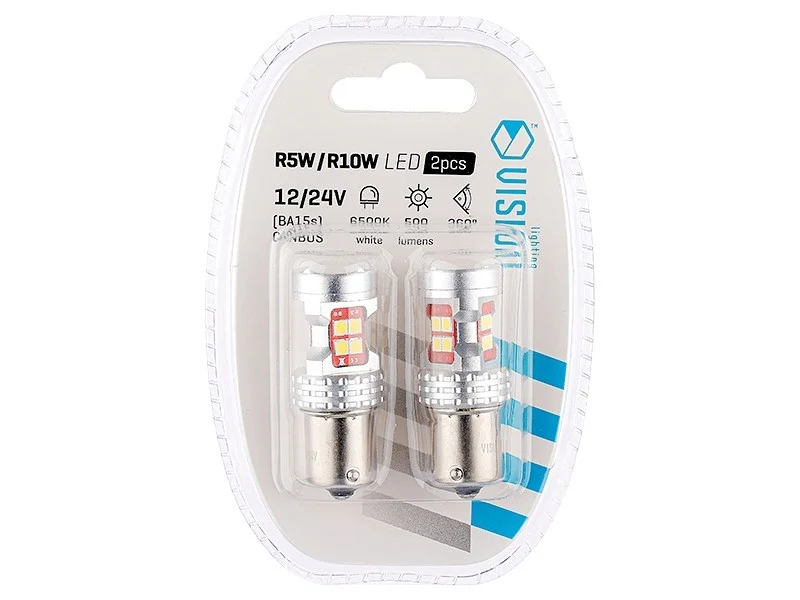 Žarulja VISION R5W / R10W BA15s 12/24V 13x 3030 SMD LED, nepolarna, CANBUS, bijela, 2 kom