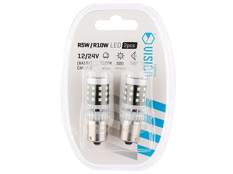 žarulja VISION R5W / R10W BA15s 12/24V 39x 2016 SMD LED, nepolarna, CANBUS, bijela, 2 kom