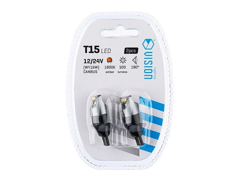 Žarulja VISION W16W (T15) 12/24V 4x 3020 SMD LED, nepolarna, CANBUS, narančasta, 2 kom