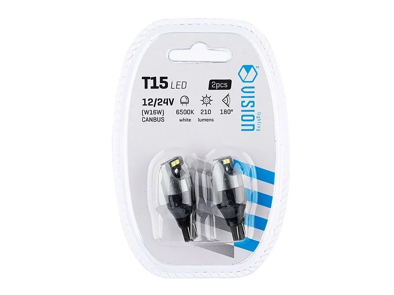 Žarulja VISION W16W (T15) 12/24V 4x 3020 SMD LED, nepolarna, CANBUS, bijela, 2 kom