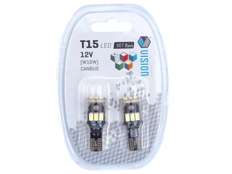 Žarulja VISION W16W (T15) 12V 9x 5730 SMD LED, nepolarna, CANBUS, bijela, 2 kom