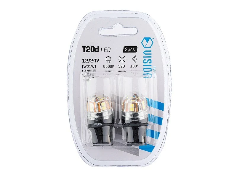 Žarulja VISION W21W (T20d) 12/24V 15x 2835 SMD OSRAM Chip, CANBUS, bijela, 2 kom