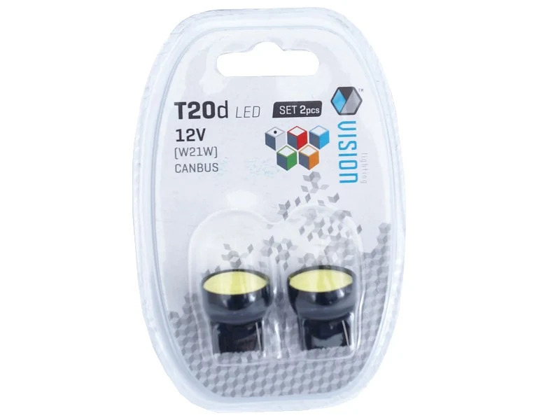 Žarulja VISION W21W (T20d) 12V 1x COB LED, CANBUS, bijela, 2 kom