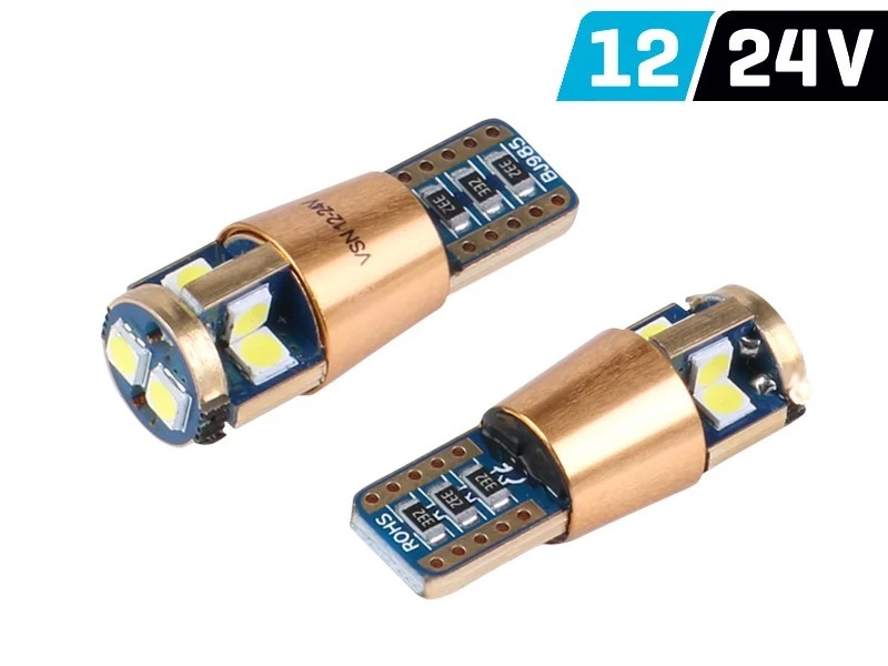 Žarulja VISION W5W (T10) 12/24V 10x 3030 SMD LED, nepolarna, CANBUS, bijela, 2 kom