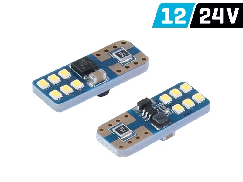 Žarulja VISION W5W (T10) 12/24V 12x 2016 SMD LED, nepolarna, CANBUS, bijela, 2 kom