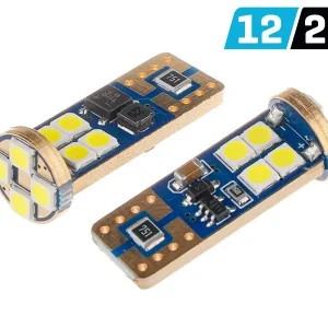Žarulja VISION W5W (T10) 12/24V 12x 3030 SMD LED, nepolarna, CANBUS, bijela, 2 kom