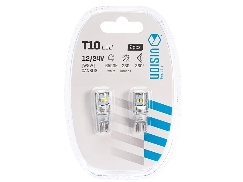 Žarulja VISION W5W (T10) 12/24V 9x 2016 SMD LED, CANBUS, bijela, 2 kom