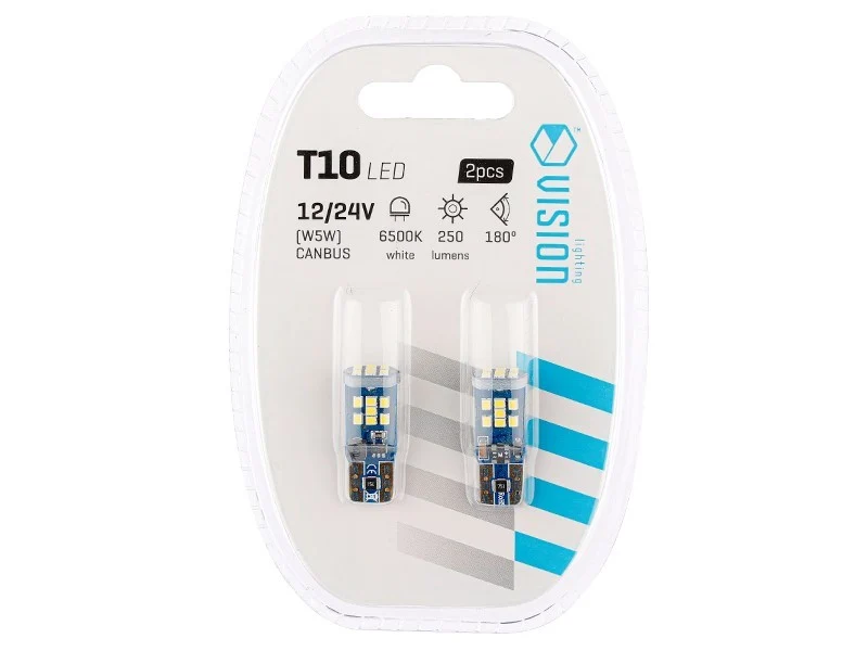 Žarulja VISION W5W (T10) 12/24V 21x 2016 SMD LED, nepolarna, CANBUS, bijela, 2 kom