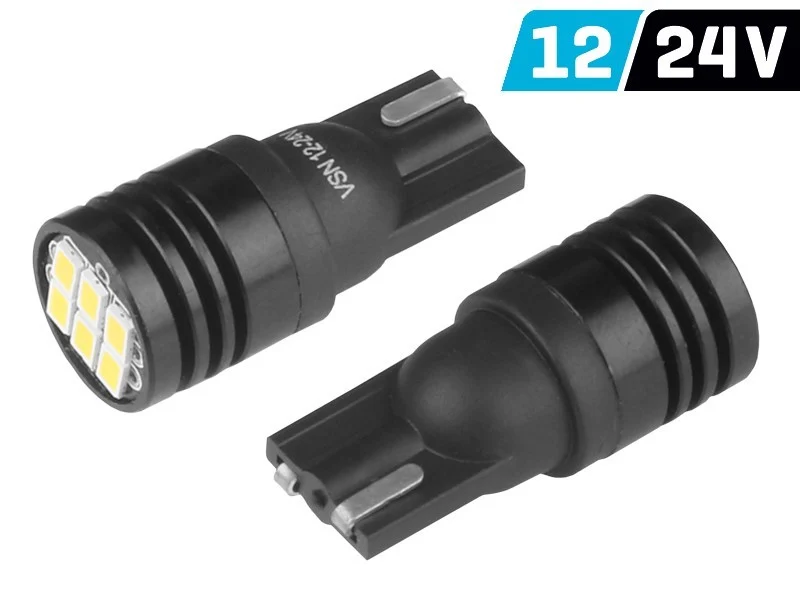 Žarulja VISION W5W (T10) 12/24V 6x 3020 SMD Ultra Bright LED , nepolarna, bijela, 2 kom