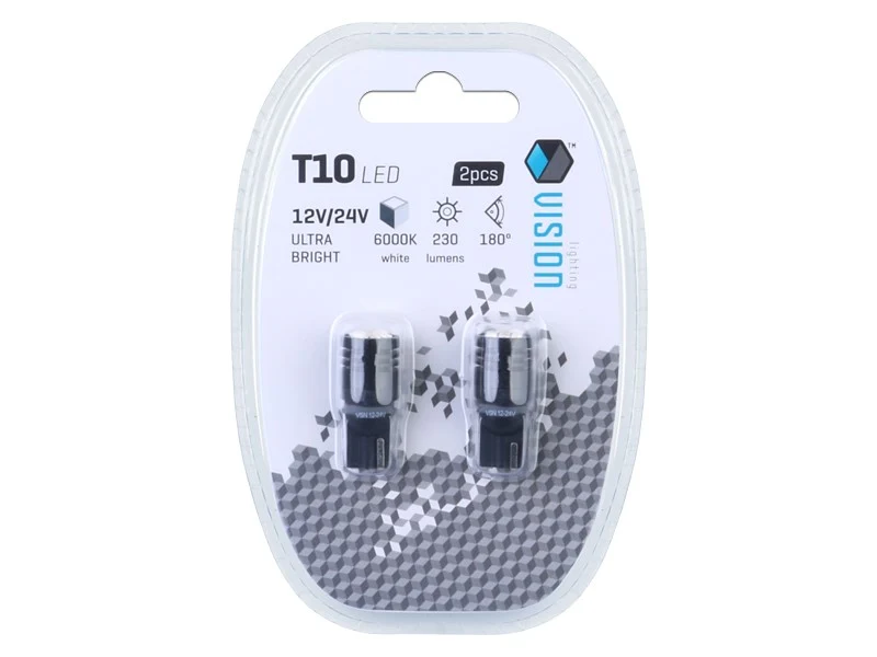 Žarulja VISION W5W (T10) 12/24V 6x 3020 SMD Ultra Bright LED , nepolarna, bijela, 2 kom