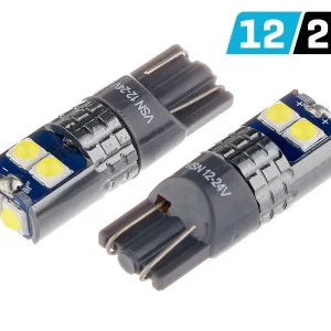 Žarulja VISION W5W (T10) 12/24V 6x 3030 SMD LED, nepolarna, CANBUS, bijela, 2 kom