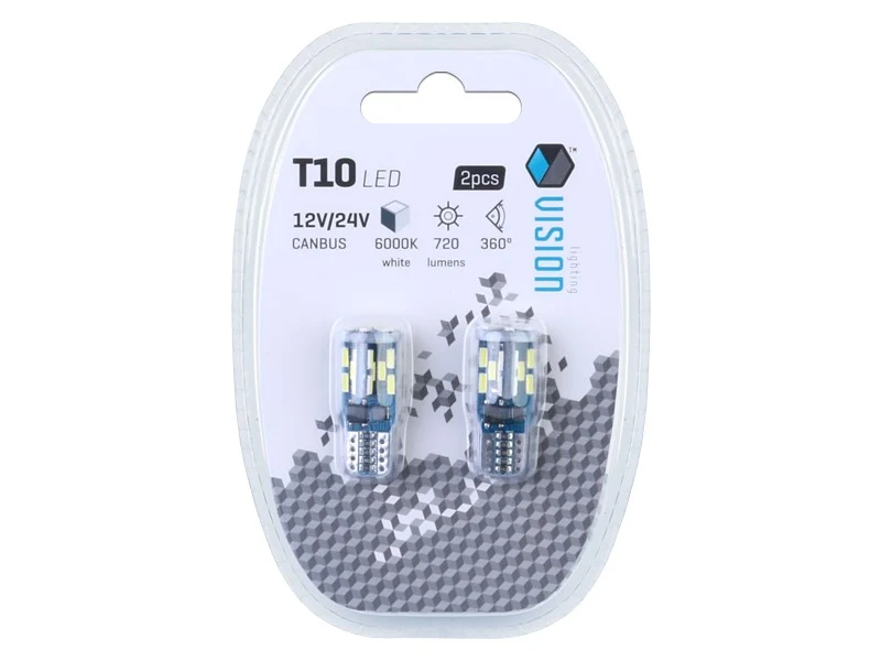 Žarulja VISION W5W (T10) 12/24V 30x 4014 SMD LED, CANBUS, bijela, 2 kom