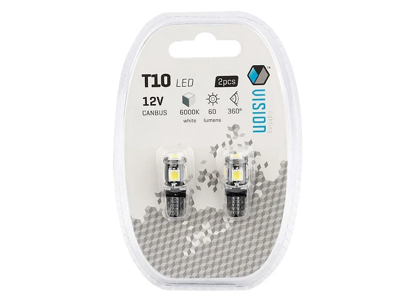 Žarulja VISION W5W (T10) 12V 5x 5050 SMD LED, CANBUS, bijela, 2 kom